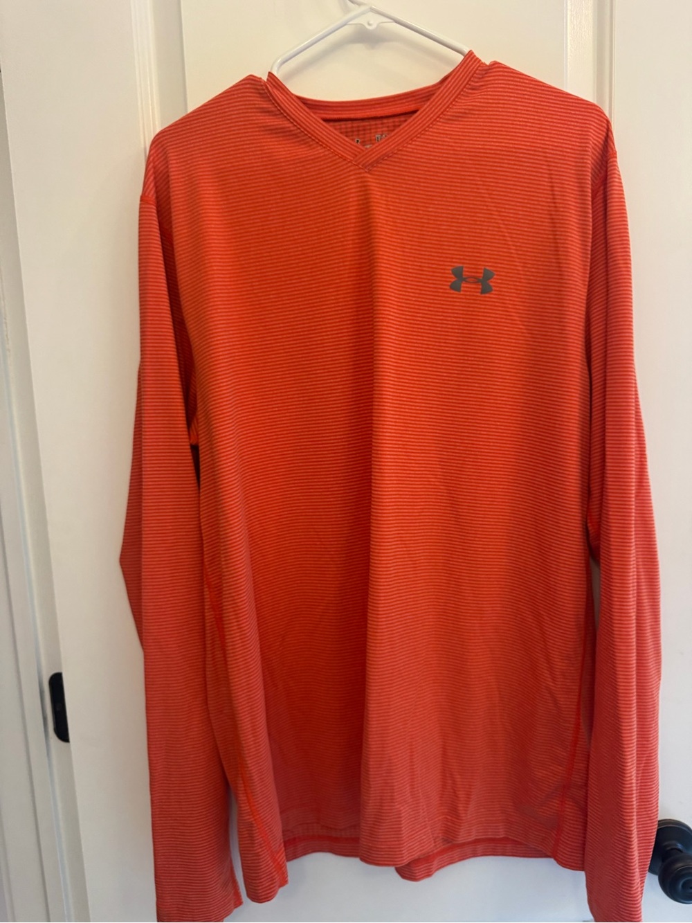 Under Armour Men’s Long Sleeve V-Neck Shirt in Orange